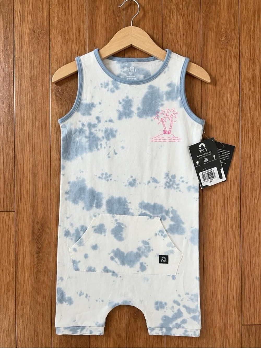 RAGS NWT Tie Dye Skeleton Surfer Tank Romper Size 5/6